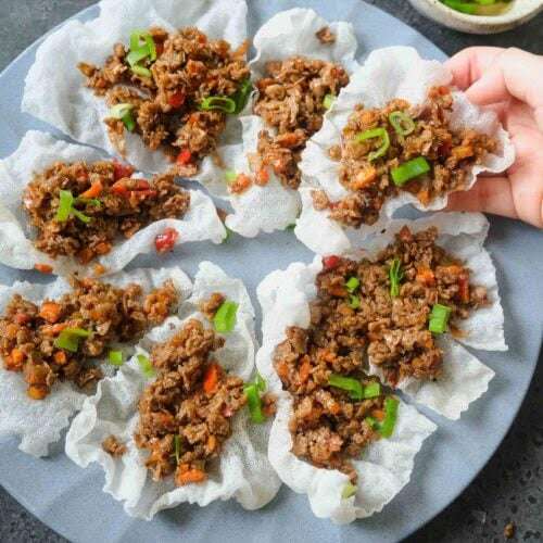Crisp rice paper boat